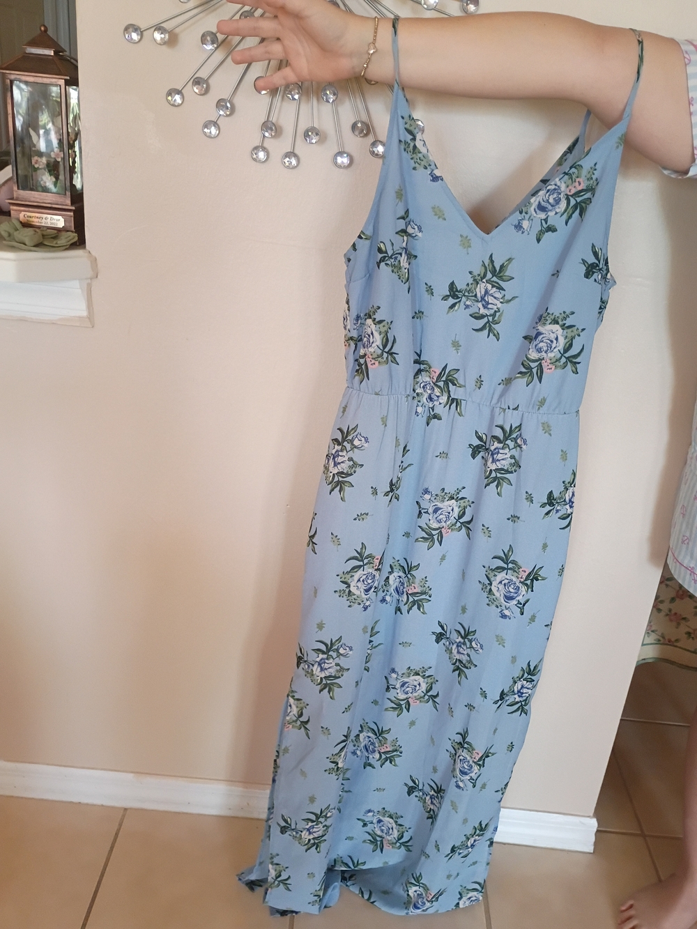 Light Blue Floral Maxi Dress